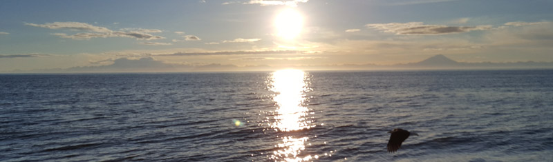 Cook Inlet and Iliamna Mountain Range, Ninilchik, Alaska